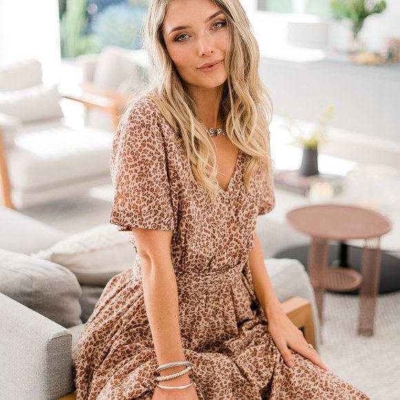 NWT House of Skye Leopard Boho Dress - Picture 3 of 8